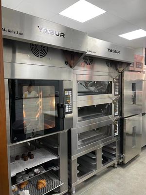 Steam Bakery Lò nướng đối lưu Lò quay Năm khay 40X60cm Lò nướng bánh mì và bánh ngọt Đan Mạch 9.5Kw