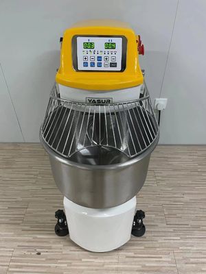 Máy trộn bột xoắn ốc hạng nặng 4,5kw Máy ​​trộn bột thép không gỉ tốc độ kép 50 Kg có lưới bát