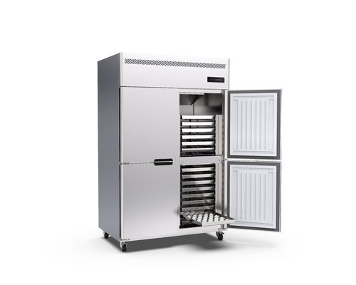 30 khay 220v Tủ đông thẳng đứng thương mại Máy làm lạnh thẳng đứng bằng thép không gỉ 4 cửa