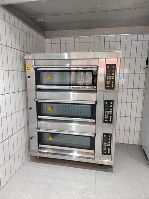 Mô-đun 6 khay 40x60 Lò nướng bánh bằng gas với đá hơi