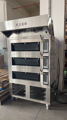 Lò nướng điện 3 tầng 16,5kw 18x26 Lò nướng thương mại 9 khay có hơi nước