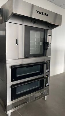 Lò nướng gas thông thường Yasur Hot Air 5 khay của Mỹ Lò nướng bánh mì và bánh ngọt Đan Mạch 18&quot;X26&quot; 9.5Kw, có hơi nước