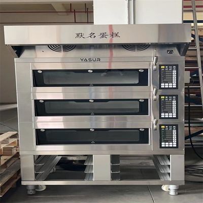 Lò nướng bánh nhỏ 11kw Lò nướng bánh pizza châu Âu 6 khay 3 tầng 40X60cm