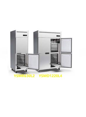 Tủ đông thẳng đứng thương mại 220v Thép không gỉ 4 cửa 30 khay Hệ thống kép