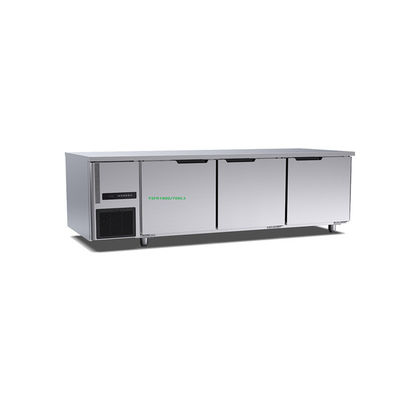 Nhà bếp khách sạn thương mại 460l Tủ lạnh 3 cửa dưới băng ghế Bàn tủ đông sâu 220v 1800 × 700 × 800mm