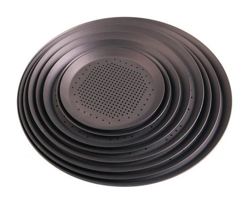 Khay nướng bằng nhôm đục lỗ Khay bánh pizza đục lỗ tròn 16 inch được Anodised cứng