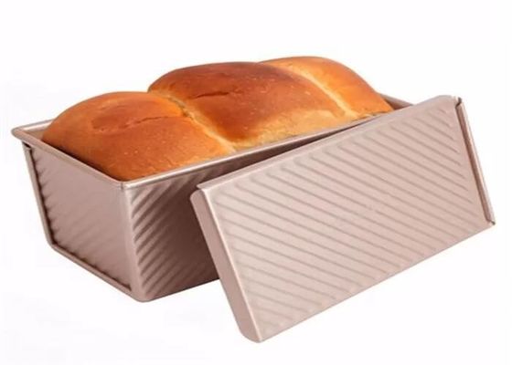 Dịch vụ thực phẩm Chảo nhôm chống dính vàng NSF Chảo bánh mì gợn sóng