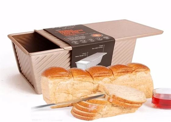 Dịch vụ thực phẩm Chảo nhôm chống dính vàng NSF Chảo bánh mì gợn sóng
